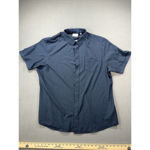 7 Diamonds Other - 7 Diamonds Shirt Mens 2XL XXL 4 Way Stretch Blue Button Up Short Sleeve